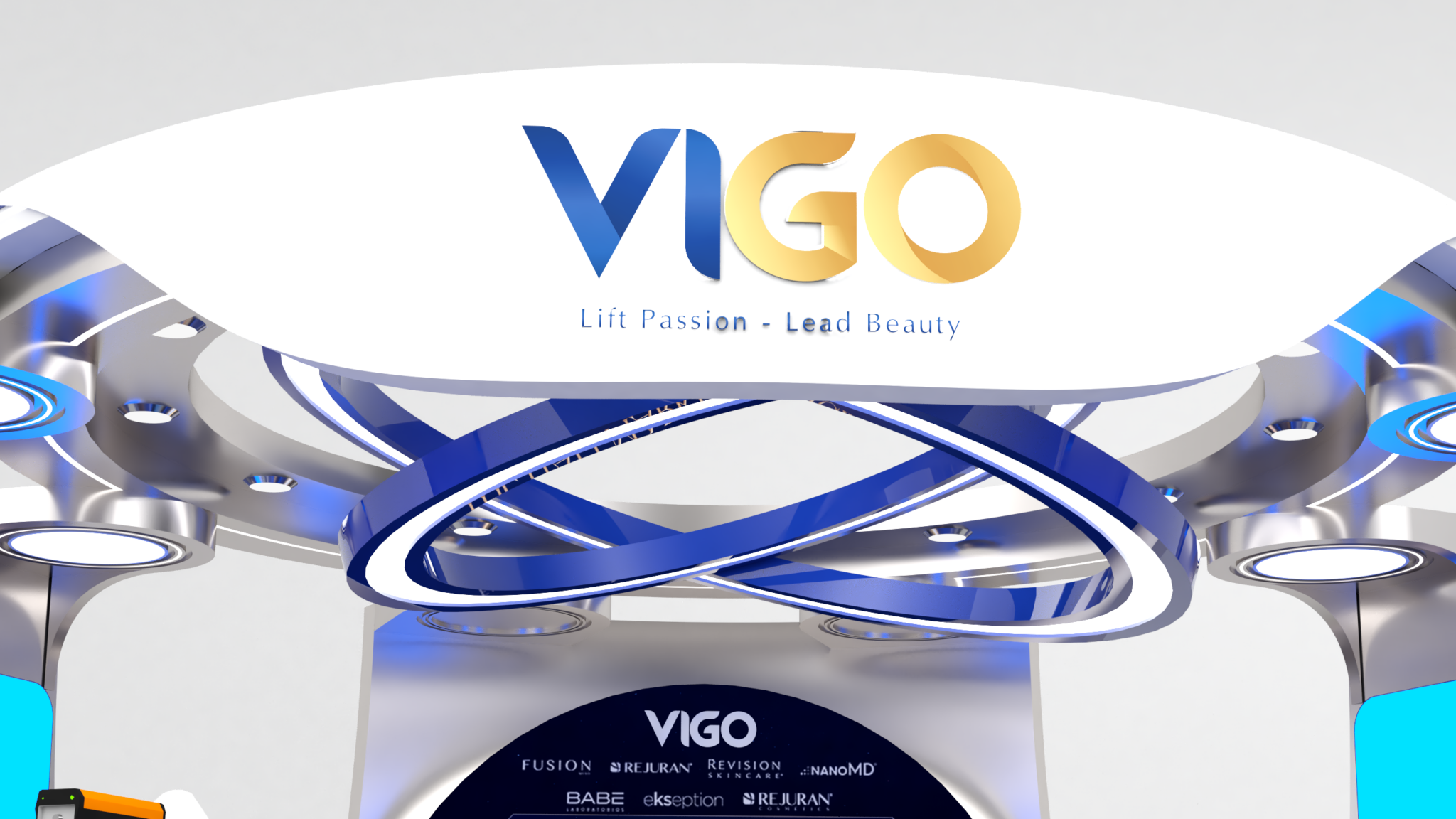 Phối cảnh 3D gian hàng VIGO trong thư viện dự án TWAME