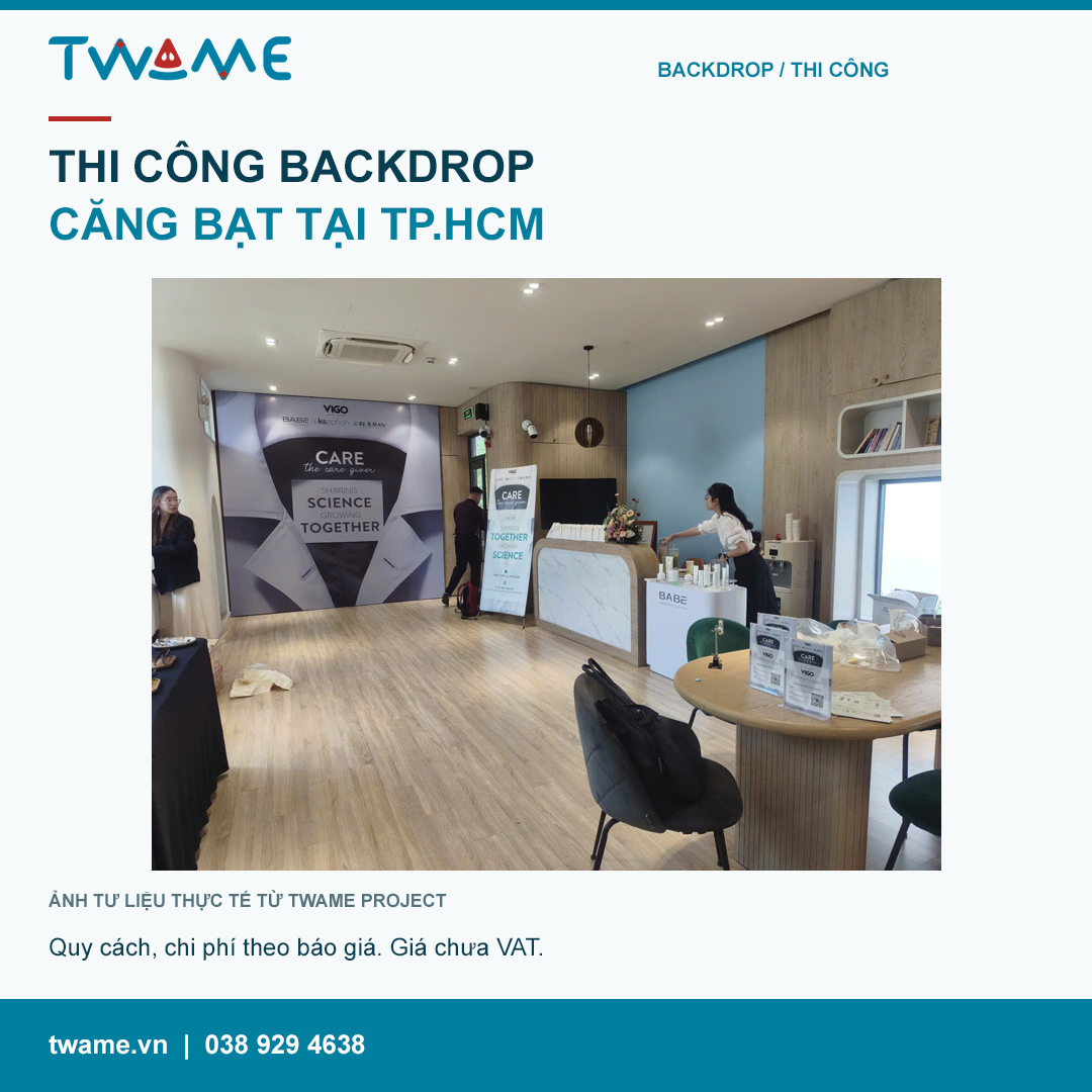 Bảng giá thiết kế, sản xuất và thi công backdrop căng bạt tại TP.HCM